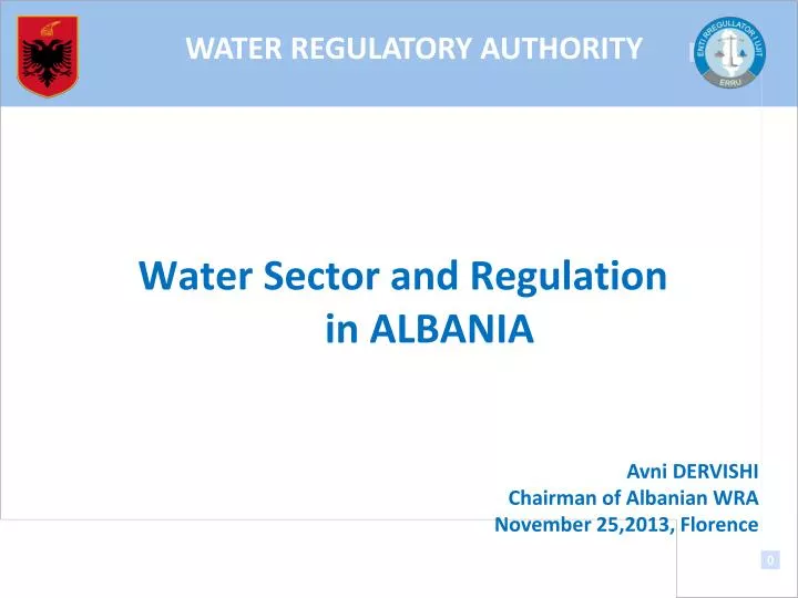 water sector and regulation in albania