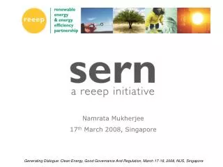 Namrata Mukherjee 17 th March 2008, Singapore