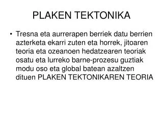 plaken tektonika