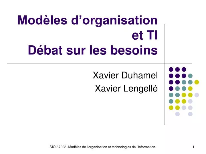 mod les d organisation et ti d bat sur les besoins