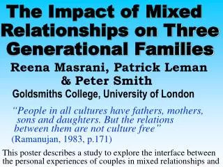 The Impact of Mixed Relationships on Three Generational Families