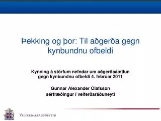 ekking og or til a ger a gegn kynbundnu ofbeldi