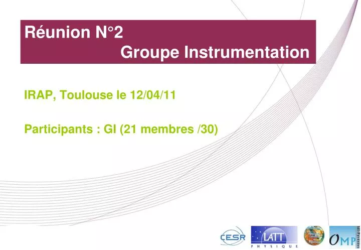 r union n 2 groupe instrumentation