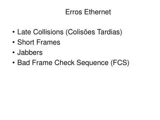 erros ethernet