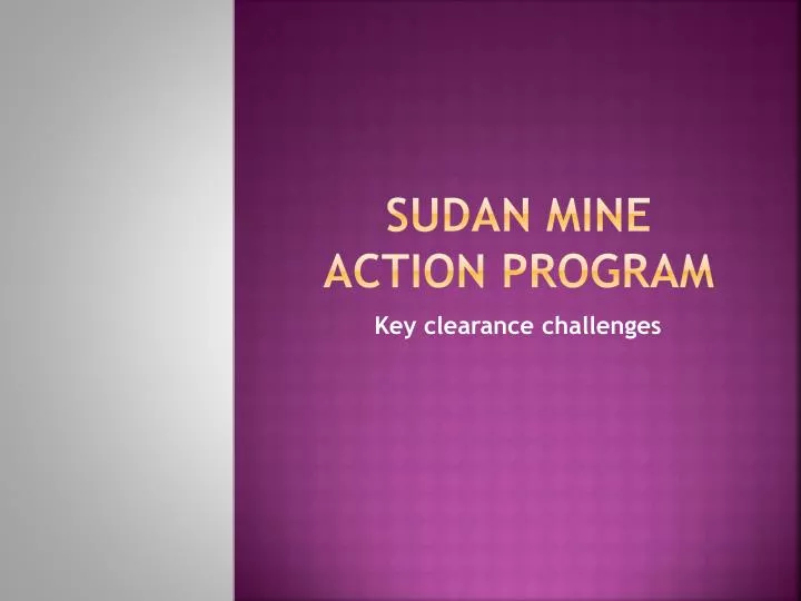 sudan mine action program
