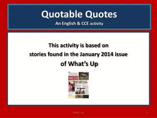 Quotable Quotes An English &amp; CCE activity