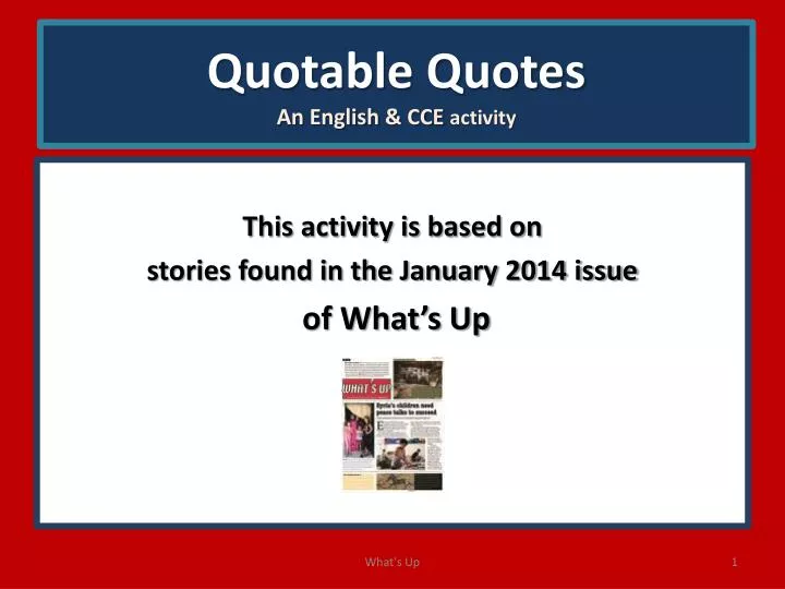 quotable quotes an english cce activity