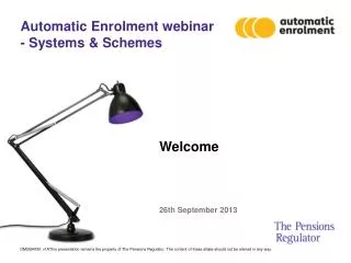 Automatic Enrolment webinar - Systems &amp; Schemes
