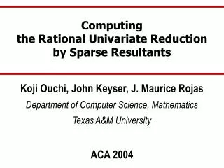 Computing the Rational Univariate Reduction by Sparse Resultants