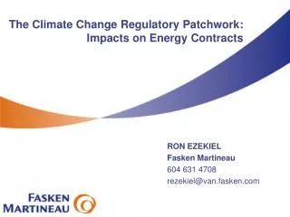 The Climate Change Regulatory Patchwork: Impacts on Energy Contracts