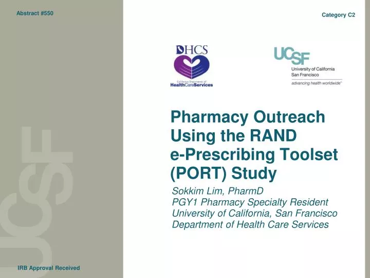 pharmacy outreach using the rand e prescribing toolset port study