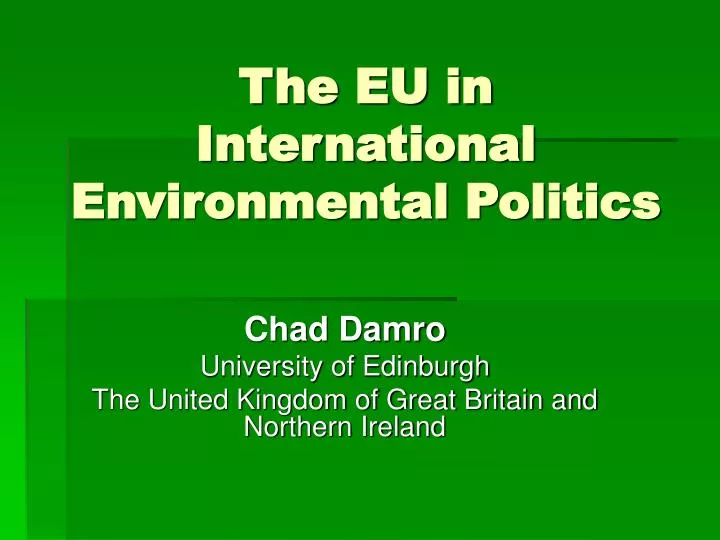 the eu in international environmental politics