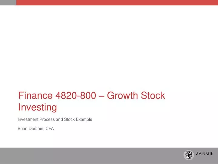 finance 4820 800 growth stock investing