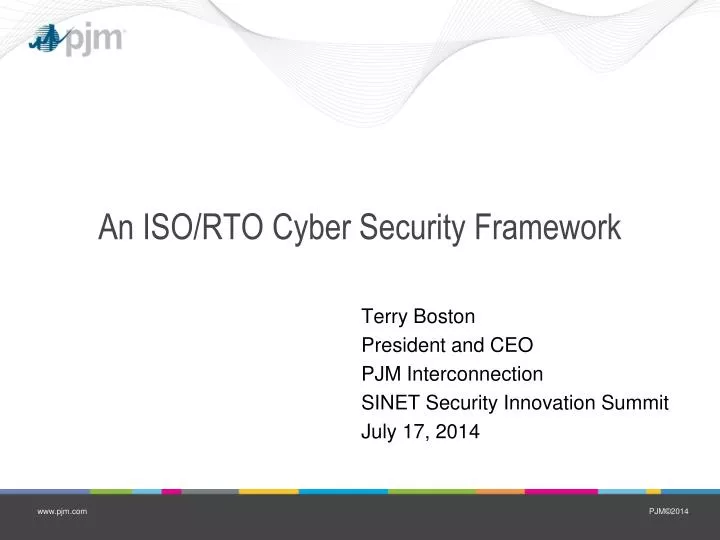 an iso rto cyber security framework
