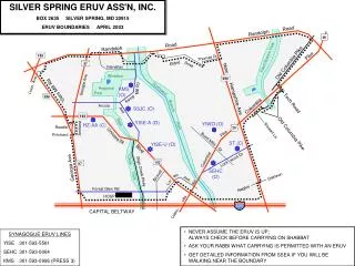 SILVER SPRING ERUV ASS'N, INC. BOX 2635 SILVER SPRING, MD 20915 ERUV BOUNDARIES APRIL 2003