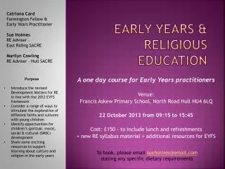 Early Years &amp; Religious Education