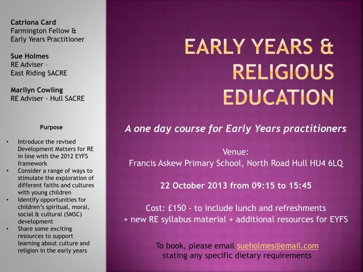 early years religious education