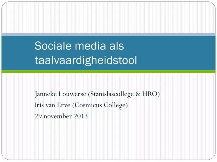 sociale media als taalvaardigheidstool