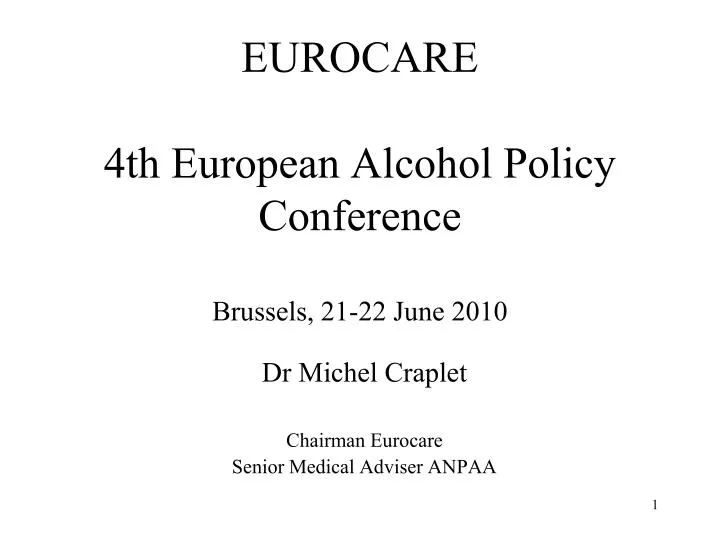 eurocare 4th european alcohol policy conference brussels 21 22 june 2010