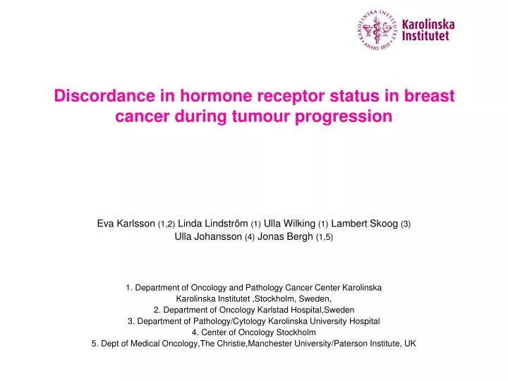 discordance in hormone receptor status in breast cancer during tumour progression