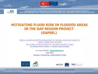 MITIGATING FLOOD RISK IN FLOODED AREAS IN THE GAP REGION PROJECT (GAPSEL)