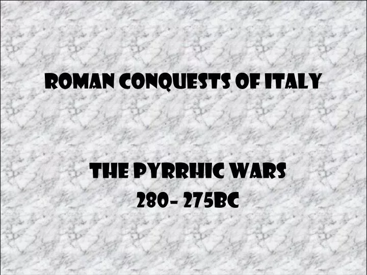 roman conquests of italy