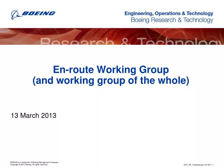 en route working group and working group of the whole