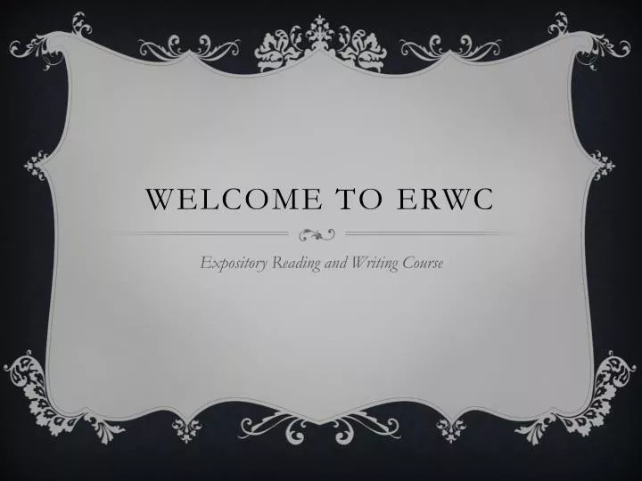 welcome to erwc