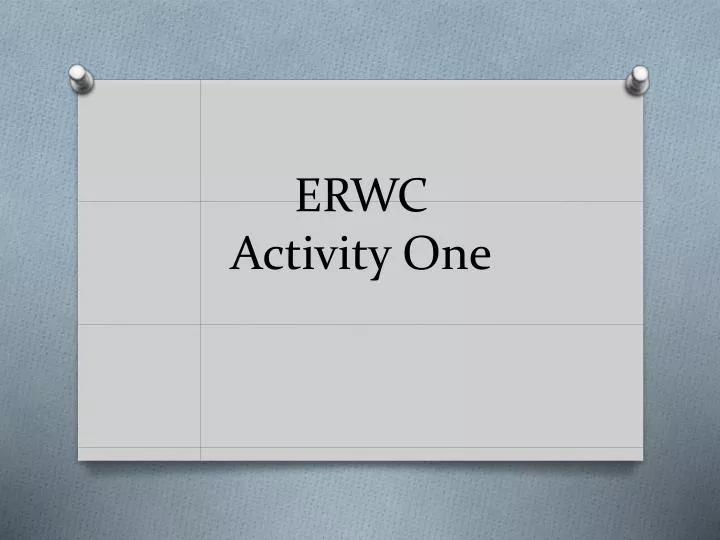 erwc activity one