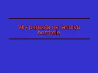vliv par azita na fenotyp hostitele