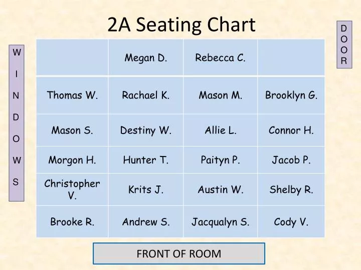 2a seating chart