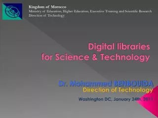 Digital libraries for Science &amp; Technology