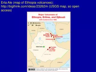 Erta Ale (map of Ethiopia volcanoes): bigthink/ideas/23262m (USGS map, so open access)