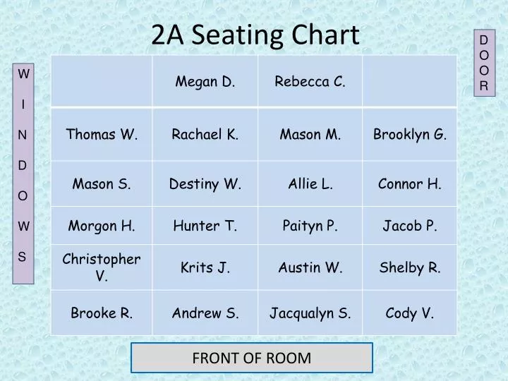 2a seating chart