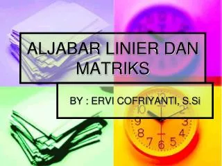 aljabar linier dan matriks