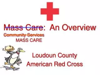 Mass Care: An Overview Community Services MASS CARE