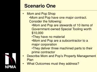 Mom and Pop Shop Mom and Pop have one major contract. Consider the following: