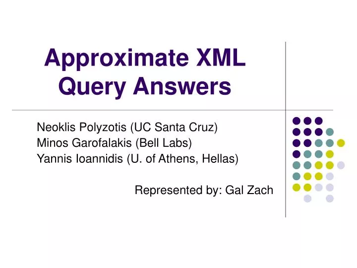 approximate xml query answers