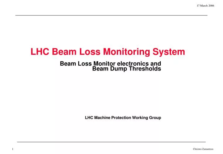 lhc beam loss monitoring system