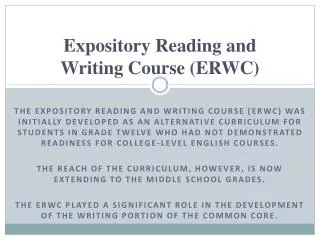 Expository Reading and Writing Course (ERWC)