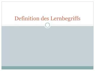 definition des lernbegriffs