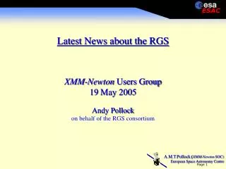 Latest News about the RGS