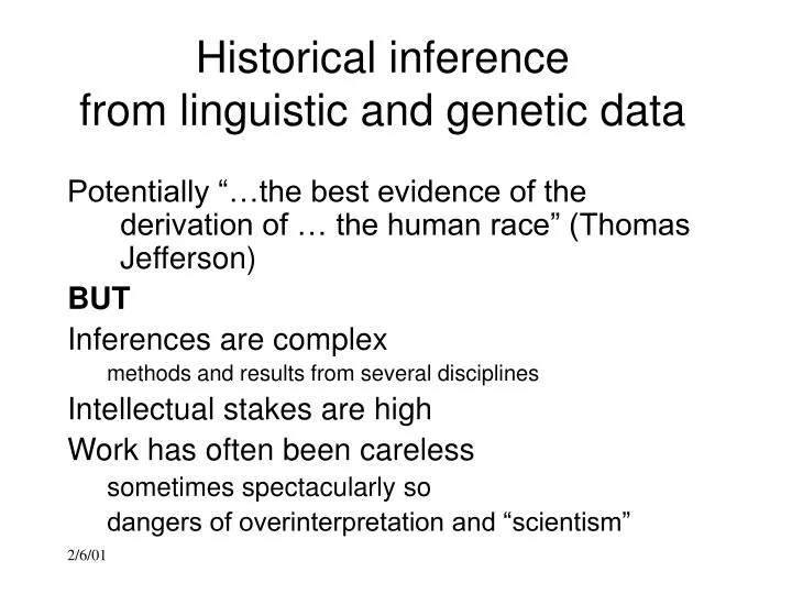 historical inference from linguistic and genetic data