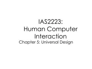 IAS2223: Human Computer Interaction