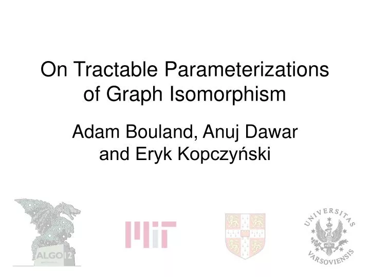 on tractable parameterizations of graph isomorphism