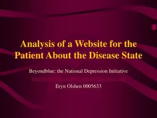 Analysis of a Website for the Patient About the Disease State