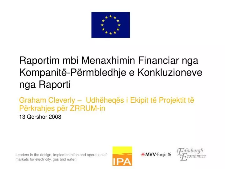 raportim mbi menaxhimin financiar nga kompanit p rmbledhje e konkluzioneve nga raporti