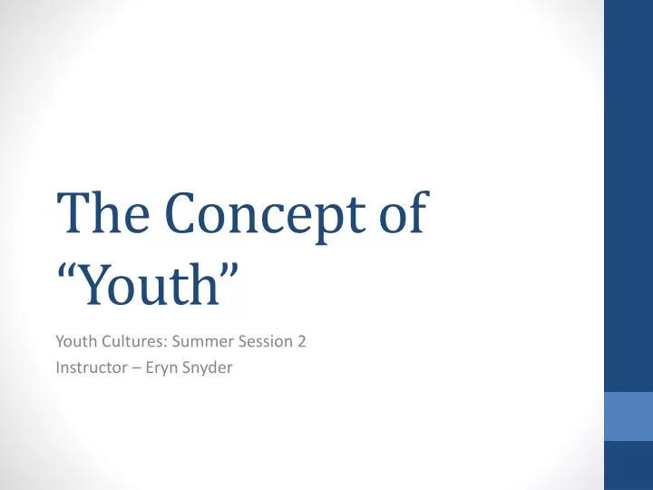 the concept of youth