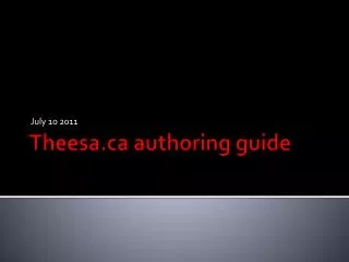 Theesa authoring guide