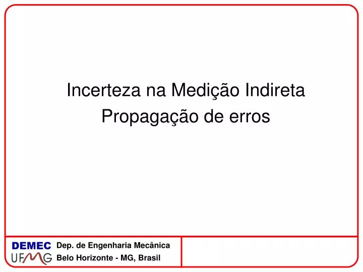 incerteza na medi o indireta propaga o de erros